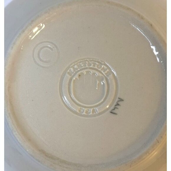 VTG Hartstone Hand Painted Chickadee And Pine Blue Rim Soup Cereal Bowl Signed - Picture 7 of 7